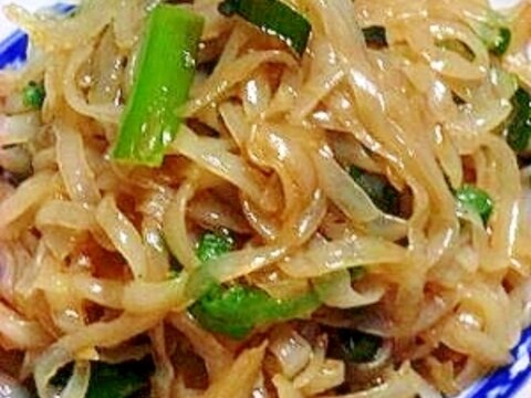 ダイエットに　平麺こんにゃくのオイスターソース炒め